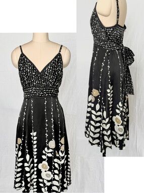 Vintage Y2K 100% Silk Ted Baker Floral Wrap Midi Dress